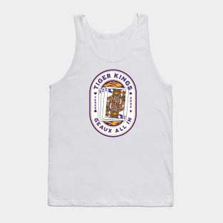 2024 Louisiana Tiger King Playing Card // Awesome King Tiger Purple and Gold Tank Top